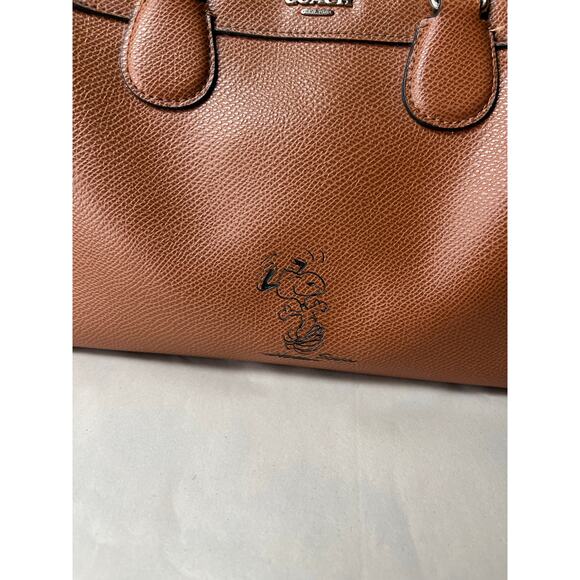 Coach Brown Mini Bag Pebbled Leather Charm - Picture 3 of 12